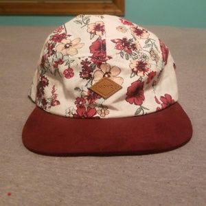 Floral flat brim hat